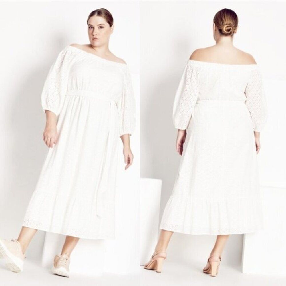 Refinity Women's Plus Size Cotton Lined Embroidered Maxi Dress‎